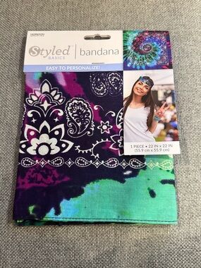 NEW Tie-Dye Bandana in Purple & Teal by Styled Basics